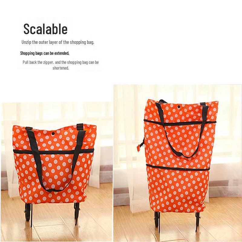 Kompakter faltbarer Einkaufswagen mit Rädern - Leichte tragbare Trolley-Tasche