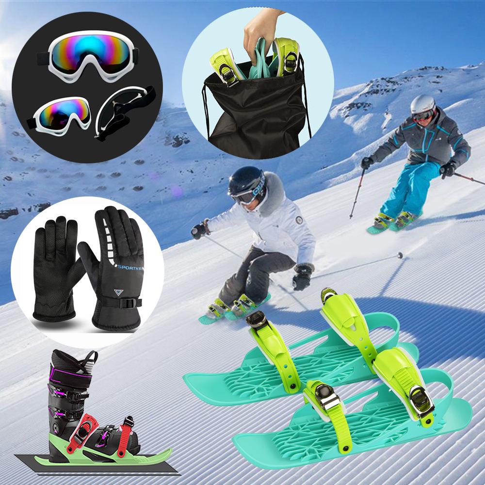 Mini Outdoor Ski Shoes & Long Snow Walking Skis: Short and Long Snowshoes for Wilderness