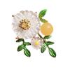 Elegant Daisy Flower Brooch for Women Green Leaf Sunflower Lapel Pin Accessory Jewelry for Jackets Backpack Scarf Hats