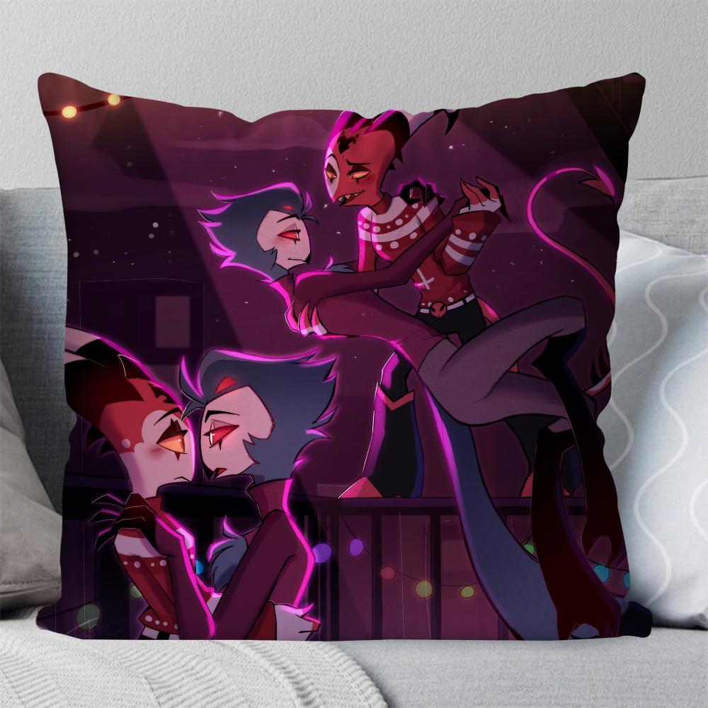 Animation H-Helluva B-Boss Pillow Case Square Pillow Bedroom Sofa Leisure Comfort Cushion Car Living Room Home Decoration 40X40