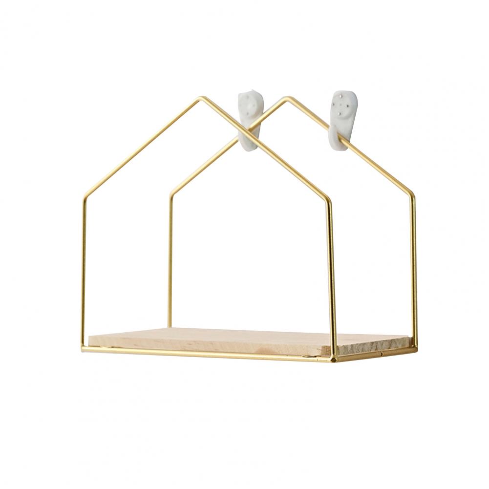 Iron Storage Shelf Geometric Nordic Style Storage Rack Novelty Artistic Storage Holder DIY Wall Mounted Home Decor Storage Shelf