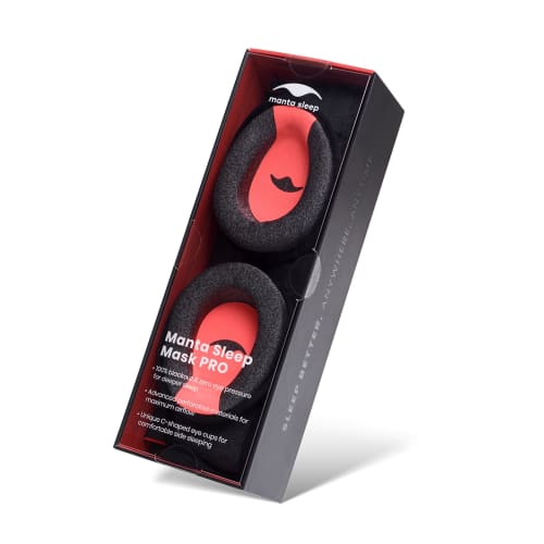 Manta Pro Sleep Mask - 100% Light Blocking Sleep Mask for Side Sleepers, Breathable and Comfortable, Spacious, Pressure-Free Lash Coverage, Perfect Fo