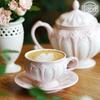 Afternoon Tea Set, Coffee Cup And Saucer Set, Spoon, French Retro Relief British Teapot Cup