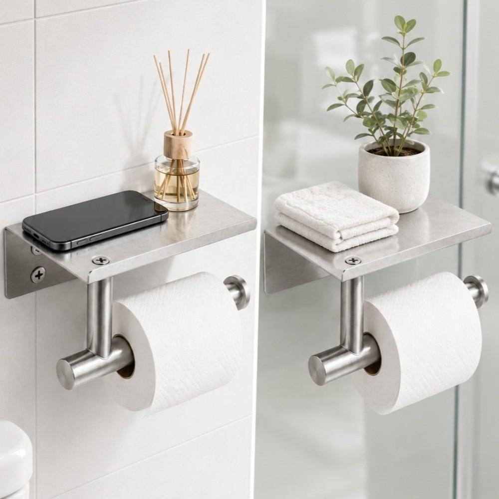 Wall Mounted Tissue Storage Rack Rustproof Paper Towels Holder Indoor Use