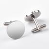 1 Pair Fashionable Stainless Steel Cufflinks Smooth Surface Gold Color Round Cufflinks Man's Suit Accessories