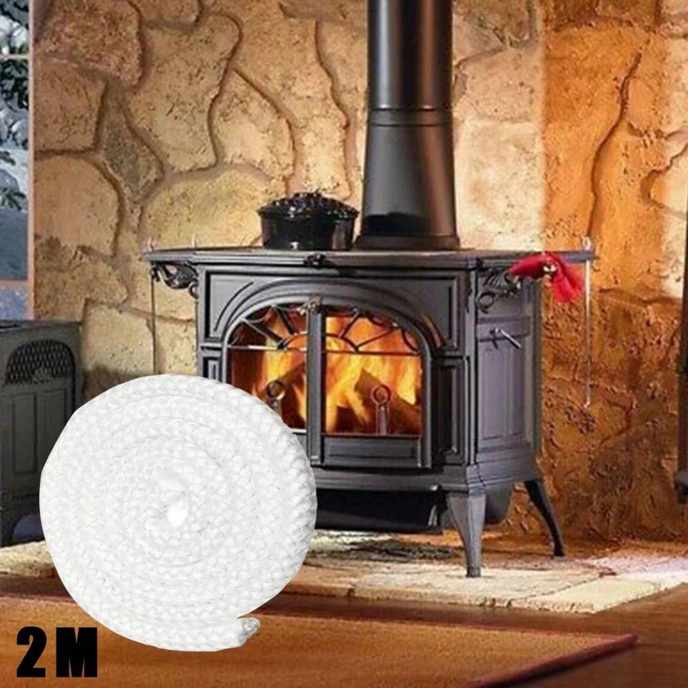 2m Fiberglass Fire Rope Insulation Fireproof Sealing Strip for Wood or Pellet Fireplaces