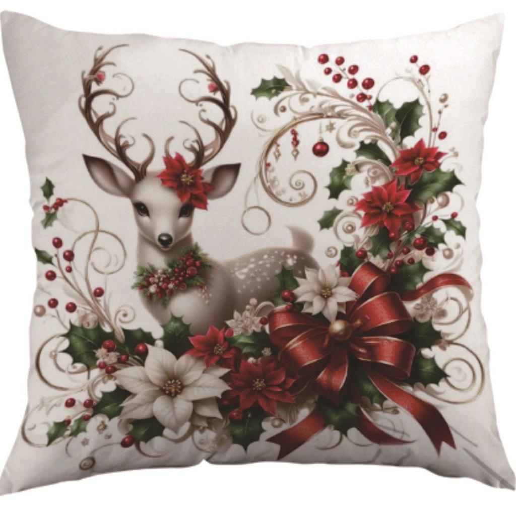 Christmas Themed Pillowcase, Christmas Elk Print Pillowcase, High-looking Car Pillowcase