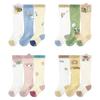 3 Pairs Baby Knee High Anti Mosquito Socks, Cartoon Infant Long Socks Anti Slip Breathable Toddler Socks for 0-3 Years Spring Summer Autumn