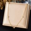 Gold Zircon Station Necklace Dainty Choker For Women