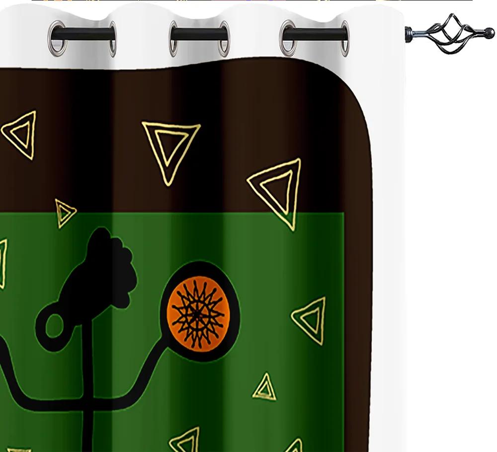 Personalized Retro Civilization Printing Adult Bedroom Living Room Curtain Shade Cloth Can Be Customized Hook Decorative Curtain