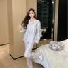 1011 New Leopard Print Lapel Pajamas Women's Autumn and Winter Long-sleeved Trousers Island Velvet Luxury High-end Loungewear Set