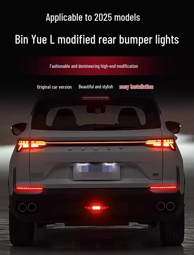Dedicated LED Brake Warning, Turn Signal, and Pilot Light for Modifying the Rear Bumper Reflector of Bin Yue L 25 Models.