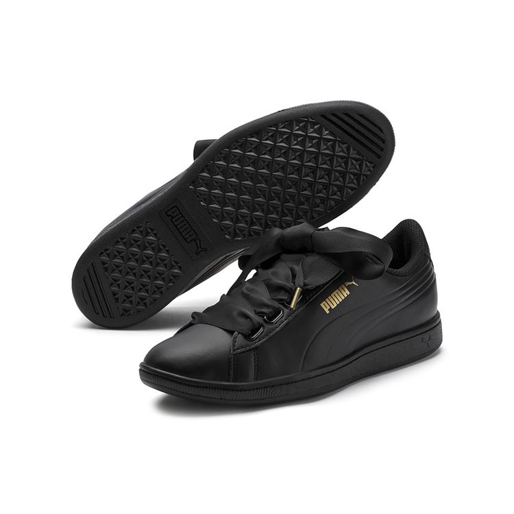 Puma Vikky Ribbon Satin Casual Low-Top Sneakers Women sneakers Black 366088-01