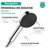 Pommeau de douche hansgrohe pulsify 105 ecosmart+ chromé