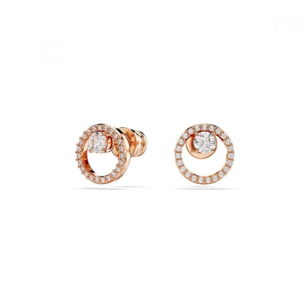 Swarovski [official Product Bag Included] Rose Gold Stud Earrings 5692263