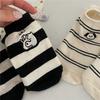 Ladies Summer Preppy Casual Puppy Embroidered Breathable Short Boat Socks