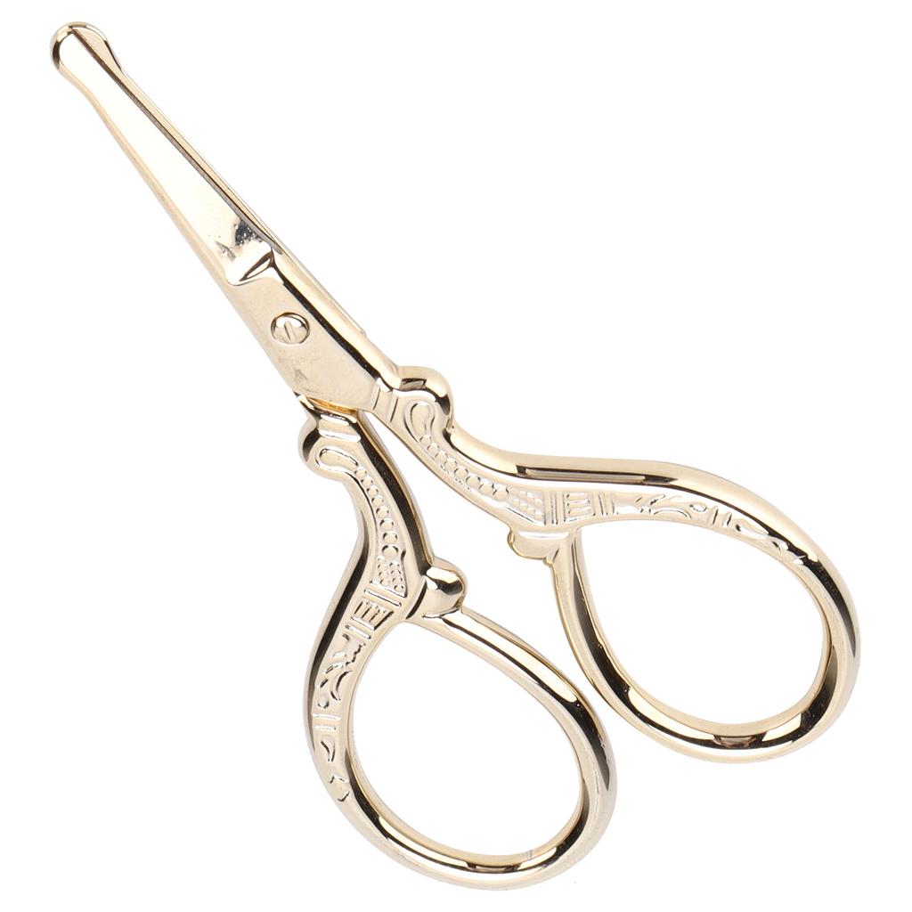 Vintage Embroidery Scissors Stainless Steel Tea Ceremony Bag   Stitch   Tool(Round Head Gold MJFY01 )