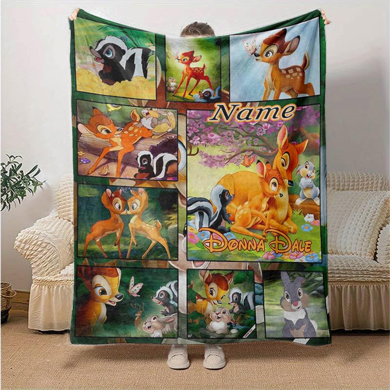 Custom 1pc Bambi Friends Adventure Blanket, Soft And Comfortable Blanket, Casual Warm, Camping Travel Blanket, Birthday Gift Q9103