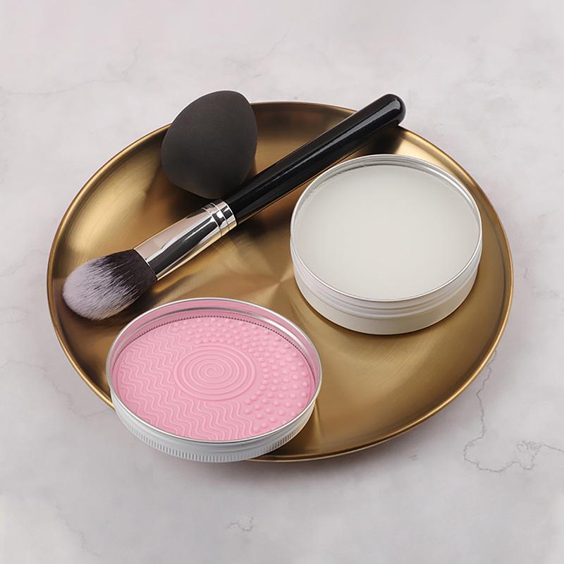 2In1 Silicone Makeup Brush Cleaner Soap Pad Washing Scrubber Board Cleaner Bowl