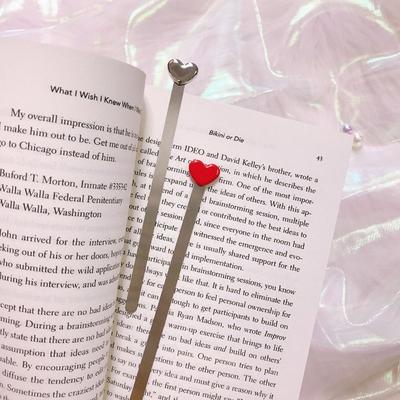 Metal High Quality Book Support Love Heart Reading Assistant Book Clip Couple Bookmark Bookmark Pagination Mark