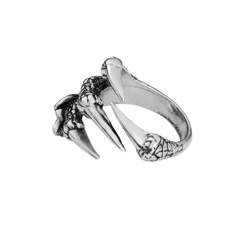Men's Open Adjustable Chinese Dragon Claw Ring Fashion Ring for Women