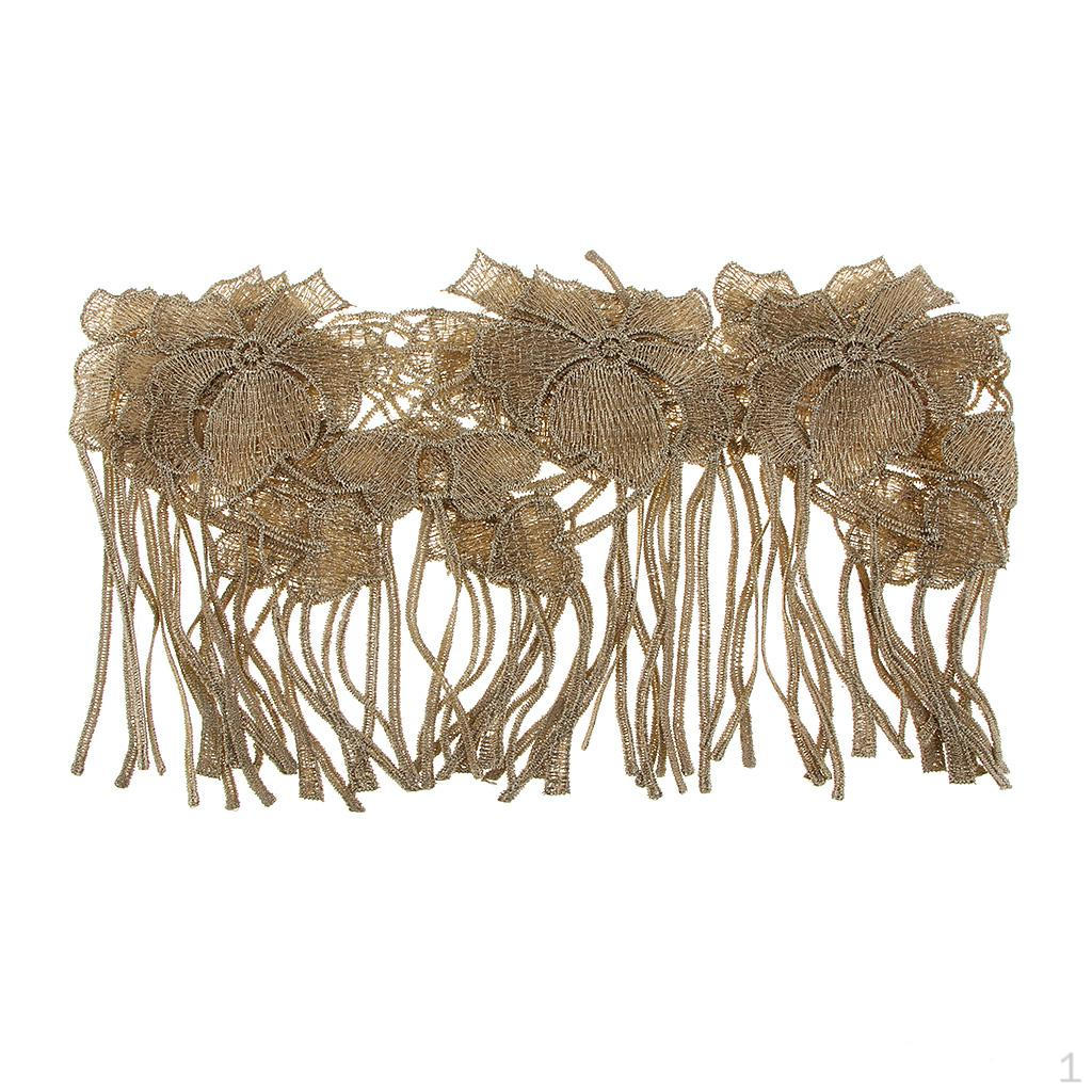 

1 Yard Vintage Lace Ribbon Border, Fringed Border Fabric