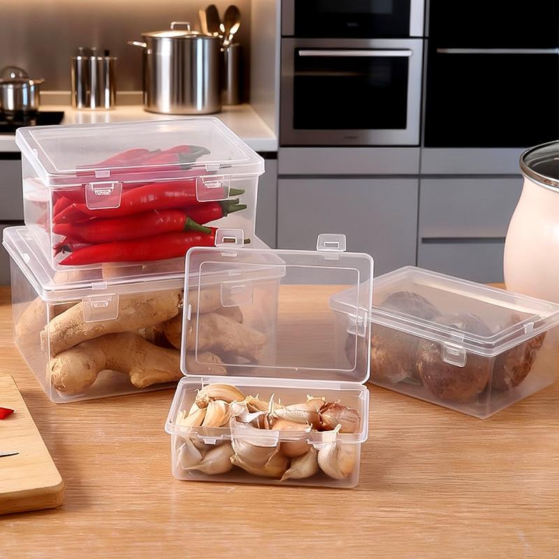 Plastic Food Storage Containers With Lids Airtight Kitchen Organizer Boxes For Refrigerator Pantry