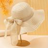 High qualityElegant Wavy Edge Straw Sun Hat with Bow - Lightweight, Breathable, and Stylish for Beach, Outdoor, and Vacation, Beach Accessories |
