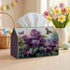 1pc Vintage Botanical Tissue Holder, Featuring a Lilac Flower Butterfly Design, Durable Fabric Multi-Purpose Decorative Organizer for Kitchen And Livi
