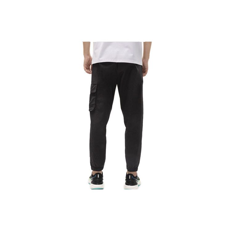 Anta Solid Color Multi-Pocket Loose Knit Sports Pants Men Bottoms Ink-Grey 152238516-2