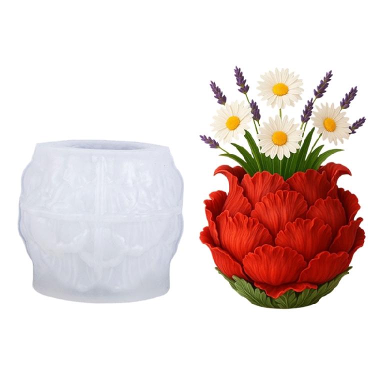 

3D Flower Petal Silicone Molds For Resin Casting Making Candle Holder Pencil Cup Conrete Flowerpots Home Decoration 1