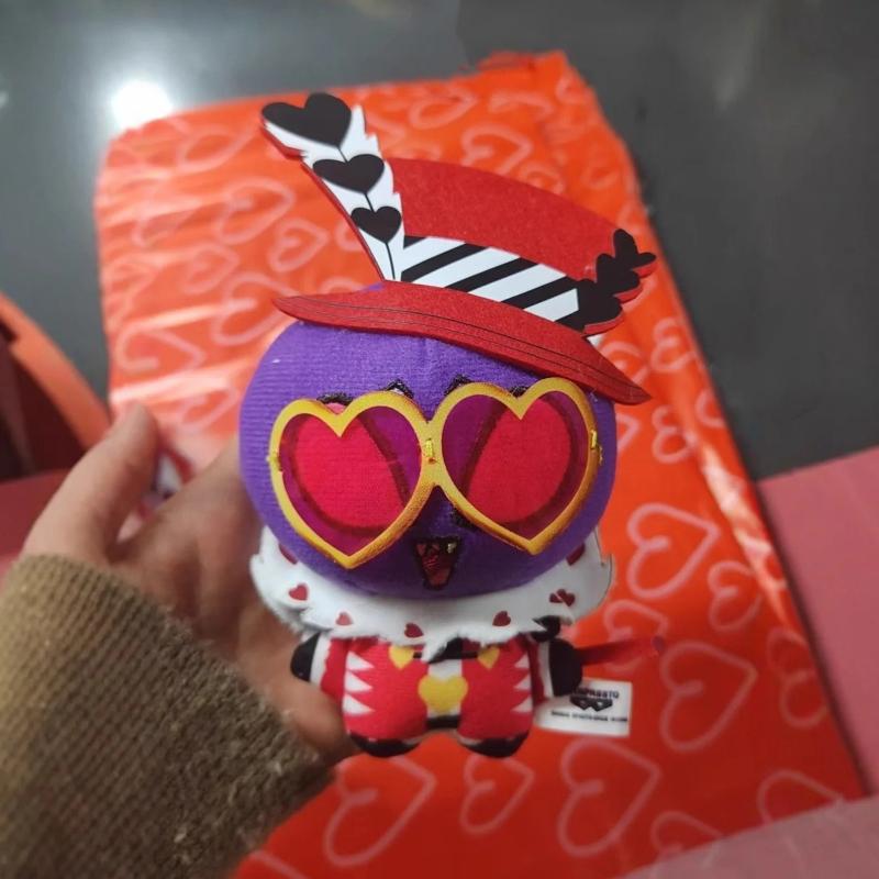 10cm Dolls Hazbin Hotel Vox Lucifer Ko Plush Toy Keychain Kawaii Bag Pendant Cute Anime Peripherals Keyring Birthday Fans Gift