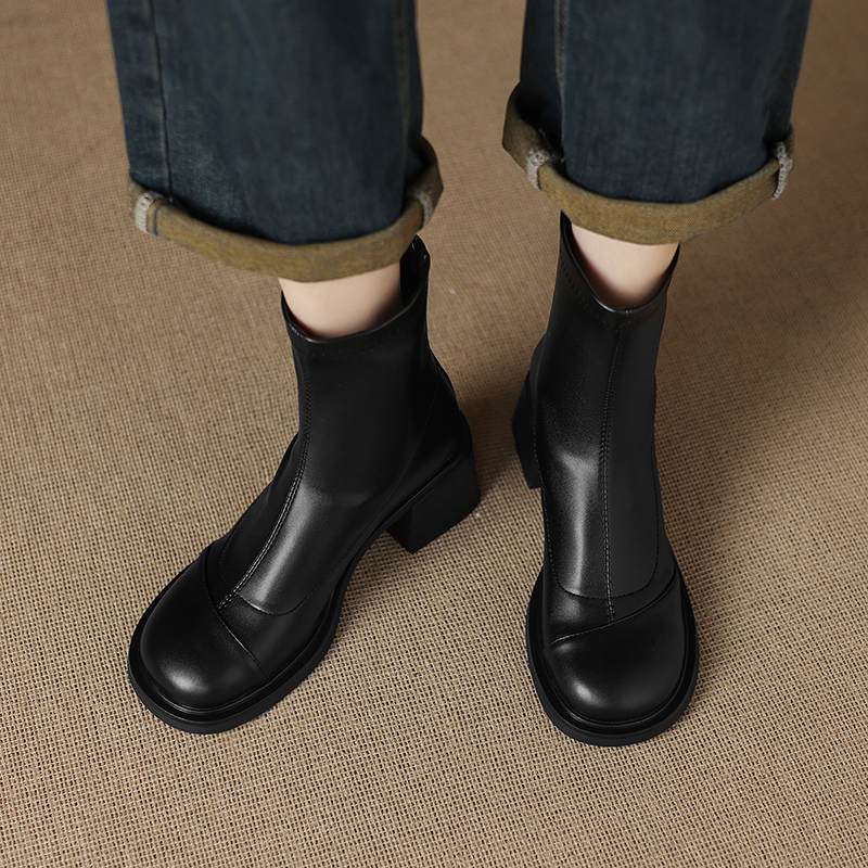 Krazing Pot Microfiber Winter Round Toe Modern Platform Size 33 Boots Size 43 Office Lady Women Fashion Ankle Boots
