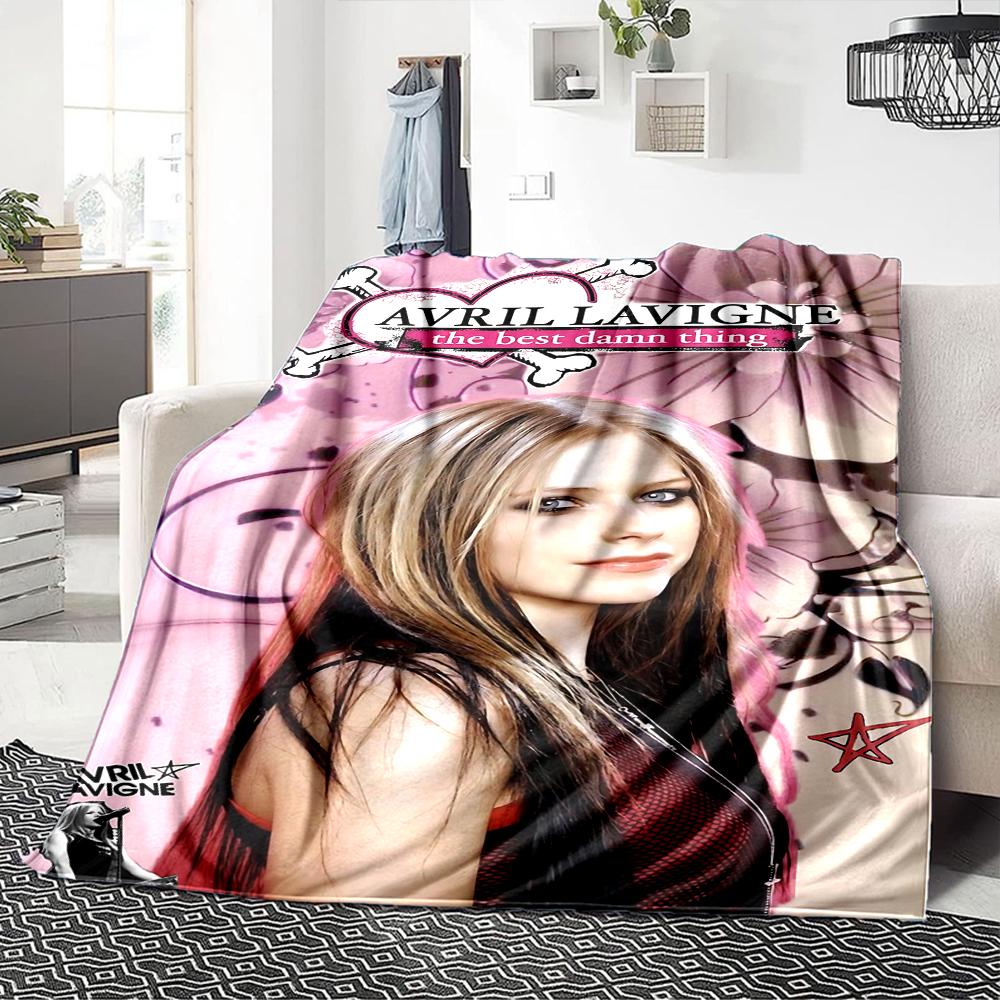 Avril Lavigne'S Floral Heart Blanket Soft Throw Blanket For Home Bedroom Bed Sofa Travel Office Solid Christmas Blanket