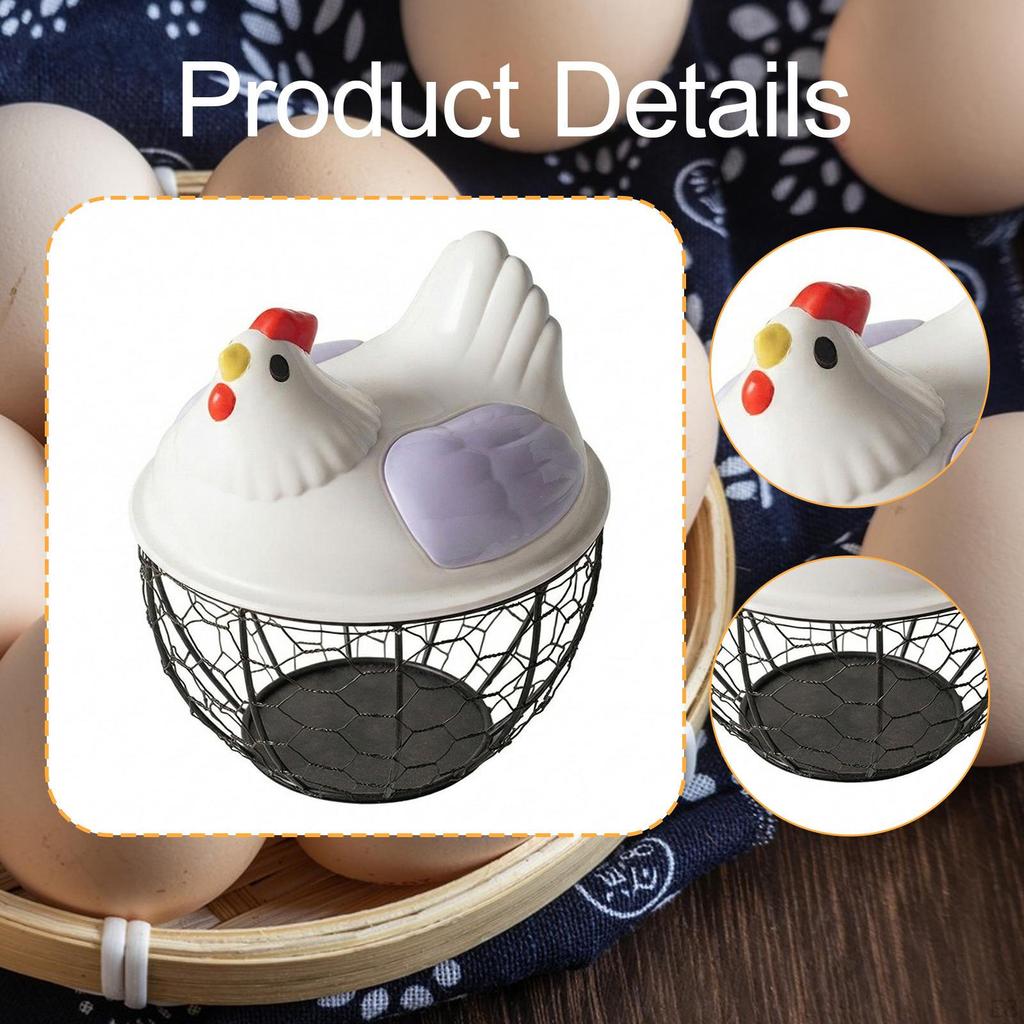 Chicken Egg Basket Wire with Sturdy PP Iron Construction And Generous Capacity for Kitchen