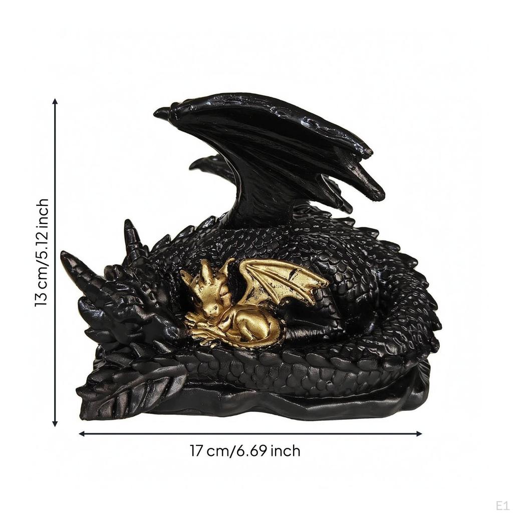 Resting Dragon Figurine Gothic Detailed for Desk