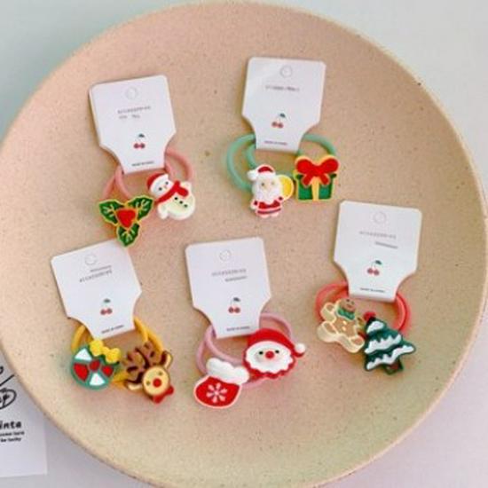 Ensemble de chouchous et pinces Rouges Festifs pour Enfants