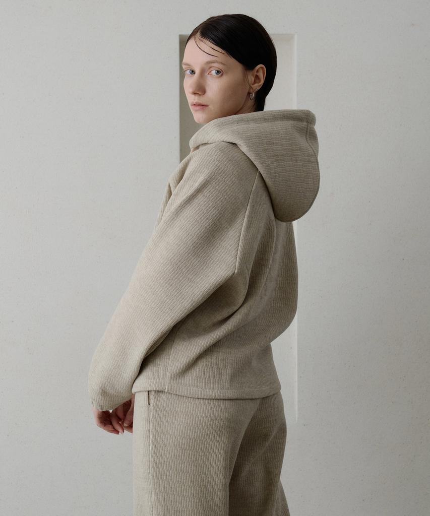 Bibyseob Knit Zip-Up Hoodie Beige [T54]