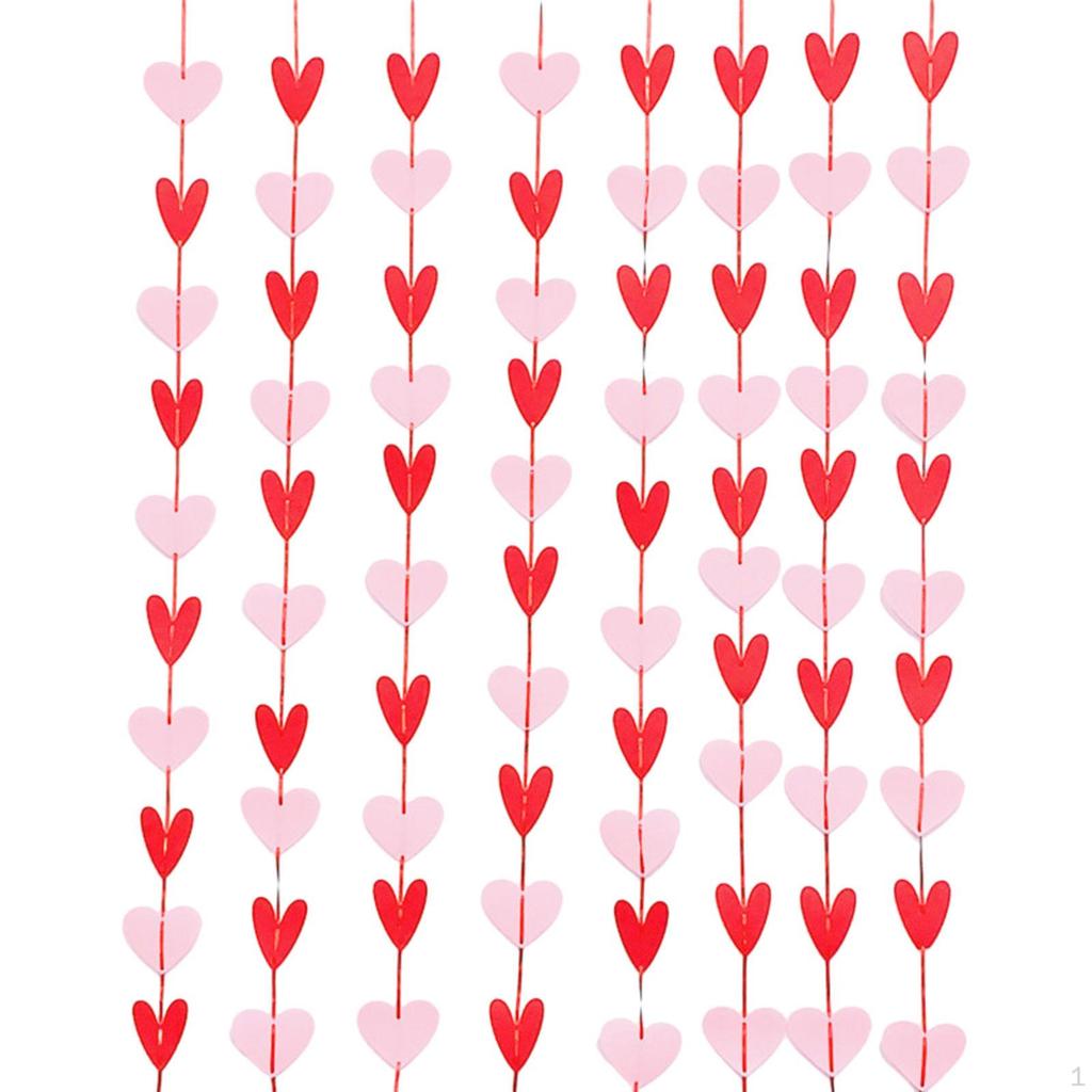 Felt Heart Garland Banner Valentines Day Decoration Wall Decor Romantic for