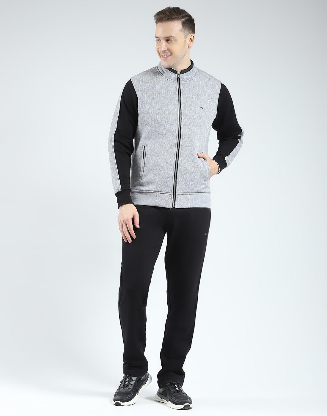 

Мужской спортивный костюм Monte Carlo стандартного кроя с длинным рукавом, однотонный XL серый/чёрный