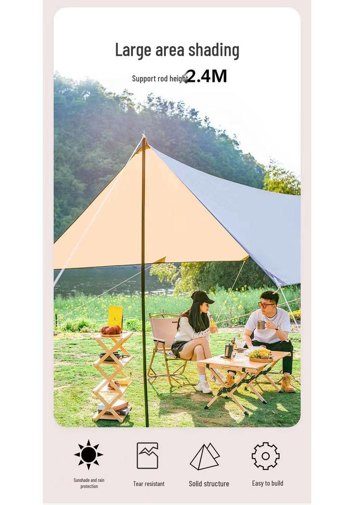 Ultra-Light Silver Coated Outdoor Canopy Tent with Sunshade & Waterproof Sun Protection for Camping, Cooking, and Picnics