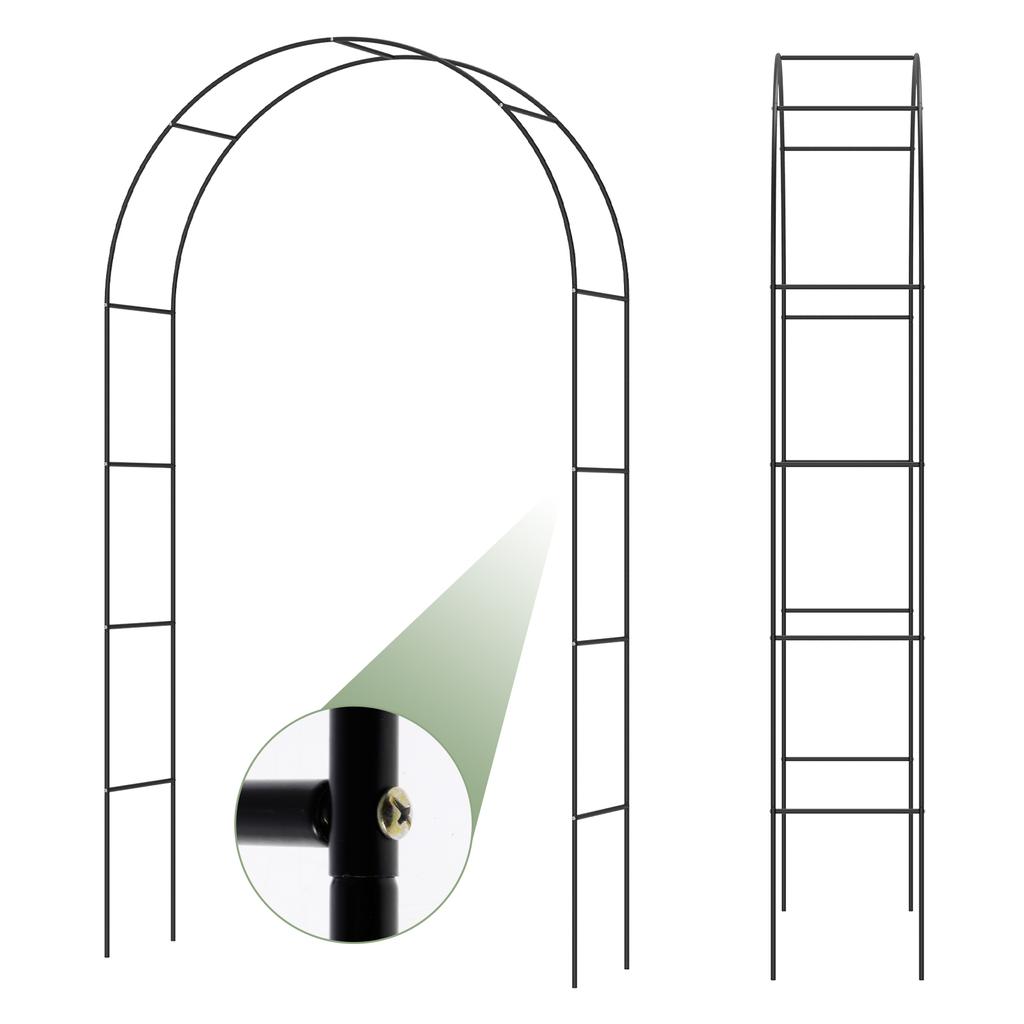 240cm Wedding Arche Metal Garden Arch Trellis Stand Climbing Plant Sturdy DIY Frame for Wedding Birthday Party Decoration New