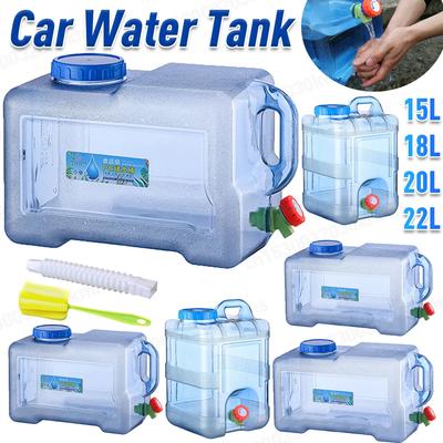 20L Drinking Water Bucket Driving Pure Water Tank Water Storage Carrier with Faucet for Outdoor Camping Cooking Picnic Hiking