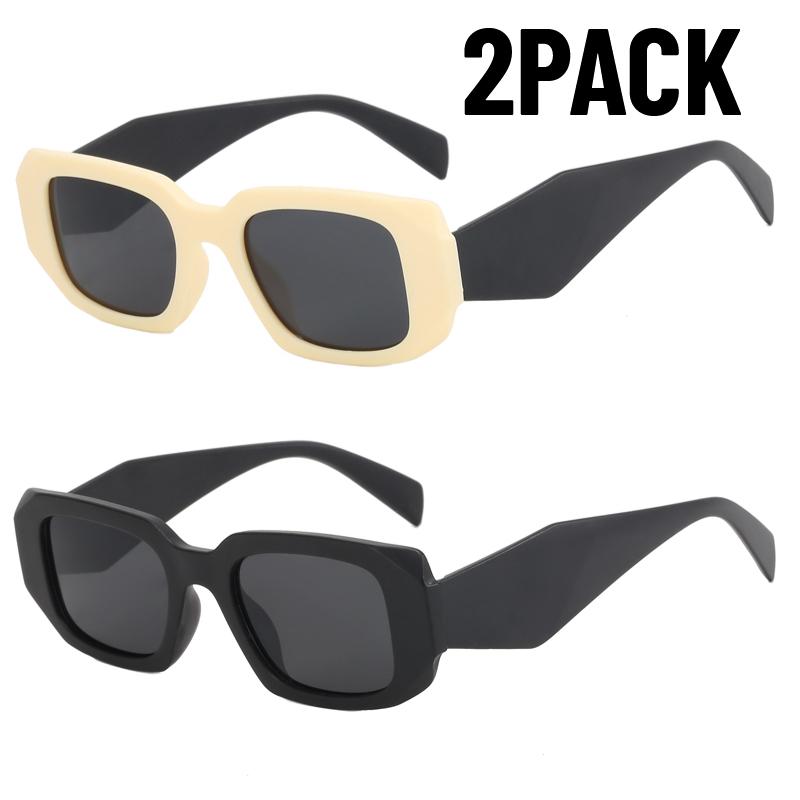 2PACK Fashion Vintage Sunglasses Women Luxury Brand Designer Candy Color Square Travel Outdoor Fishing Sun Glasses Casual