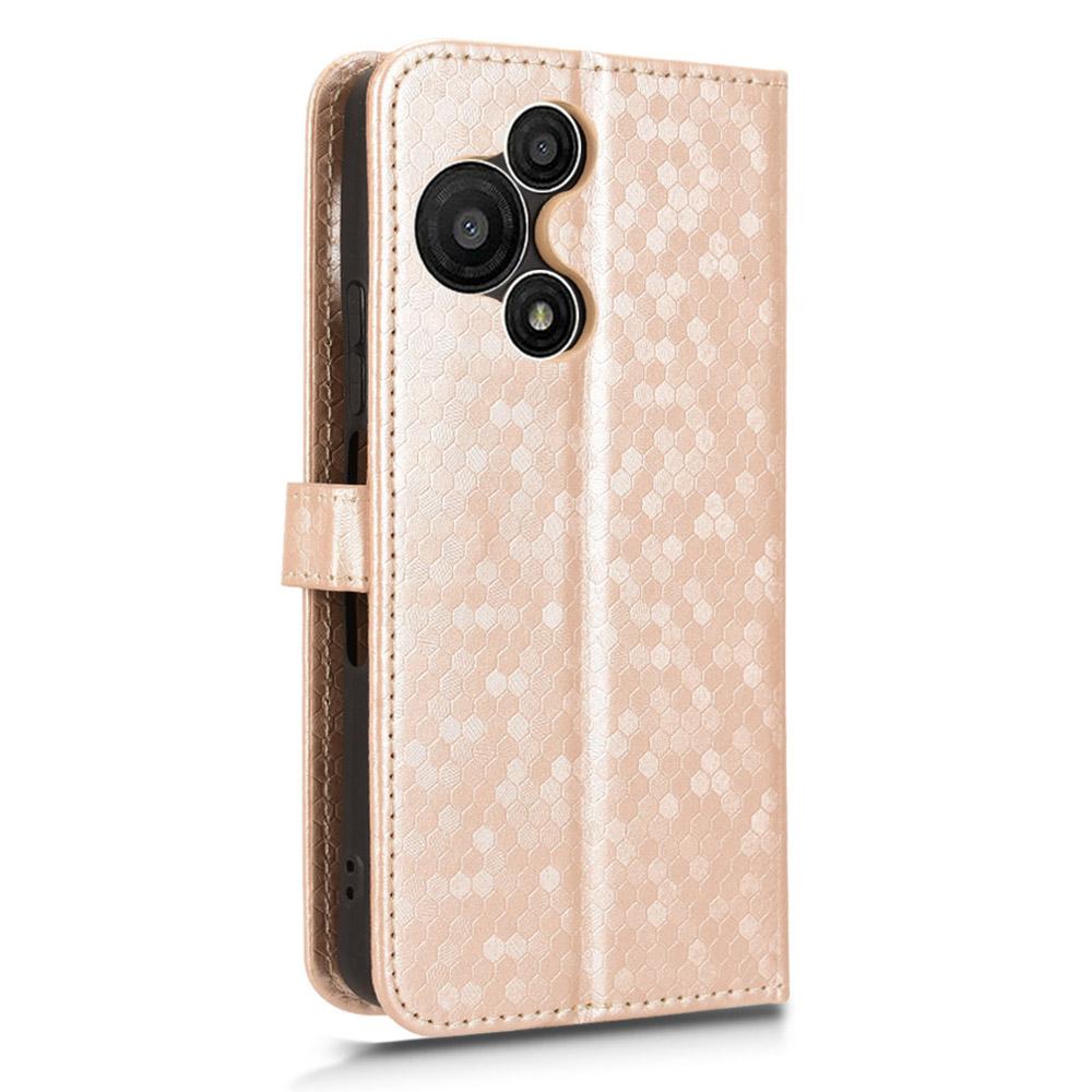 For TCL 60 SE NxtPaper 5G Wallet Case Dot Pattern Imprint PU Leather Phone Cover with Wrist Strap