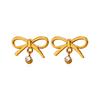 18k gold stainless steel bow stud earrings light luxury high-end simple earrings do not fade titanium steel earrings