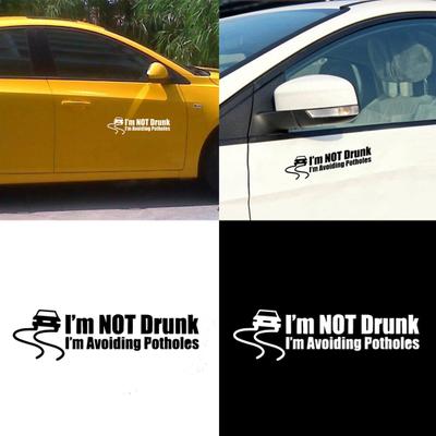 Funny Not Drunk I'm Avoiding Potholes Car Sticker Truck Body Window Bumper Decal
