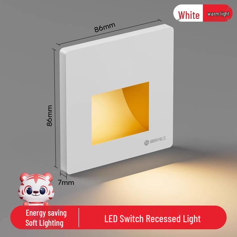 LED Night Light with Motion Sensor, Recessed Floor Lamp & Socket for Staircase, Corridor, Bedside