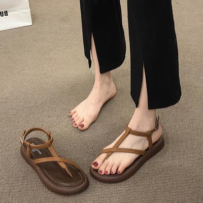 Mode Heißer Verkauf Schuhe Weibliche 2024 Neue Ein-wort Gürtel Design frauen Tanga Sandalen Casual Mode Gladiator Sandalen Alias de Mujer