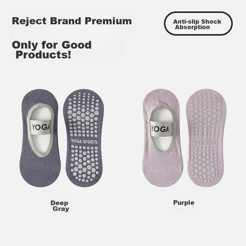 Ziyouxi Yoga Socks for Women, Non-Slip Shock-Absorbing Sports Fitness Short Socks, Pilates Dance Seamless No-Heel Boat Socks for Spring And Summer